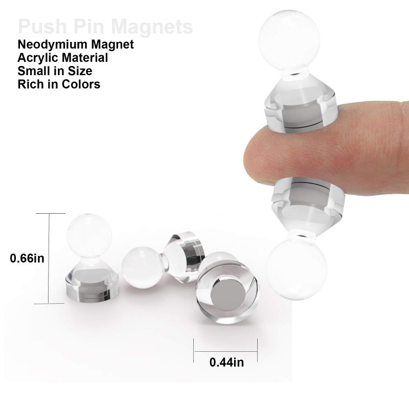 Ant Mag Magnetic Push Pins Strong Push Pin Magnets for Fridge Whiteboards Calendars Maps in School & Office Pack of 18 White - Image 2
